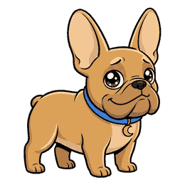 Gizmo standing FULL BODY side-on with all four legs on the ground, huge glossy anime sparkle eyes and a tiny sweet closed smile